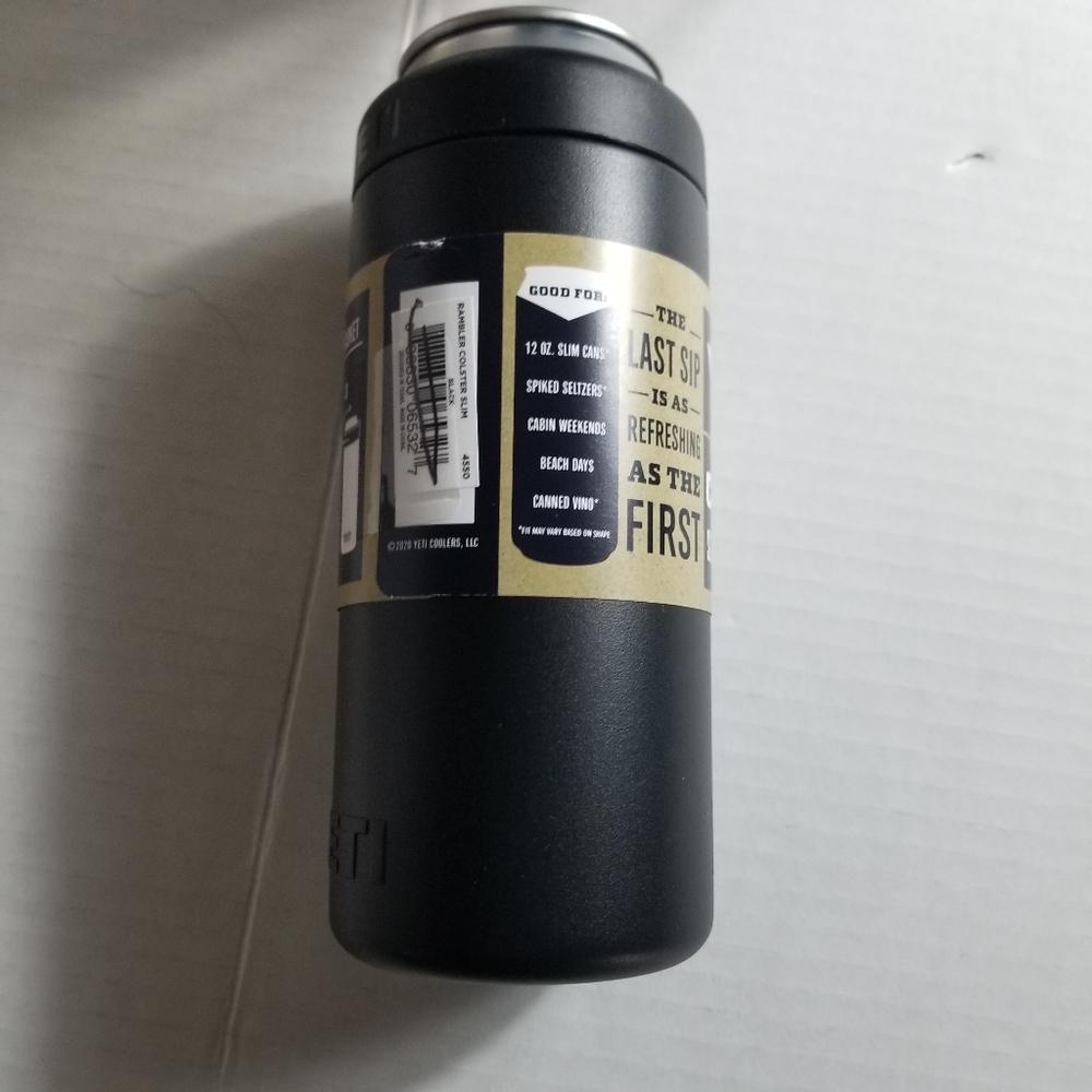NEW YETI RAMBLER COLSTER SLIM CAN INSULATOR BLACK - Picture 11 of 11